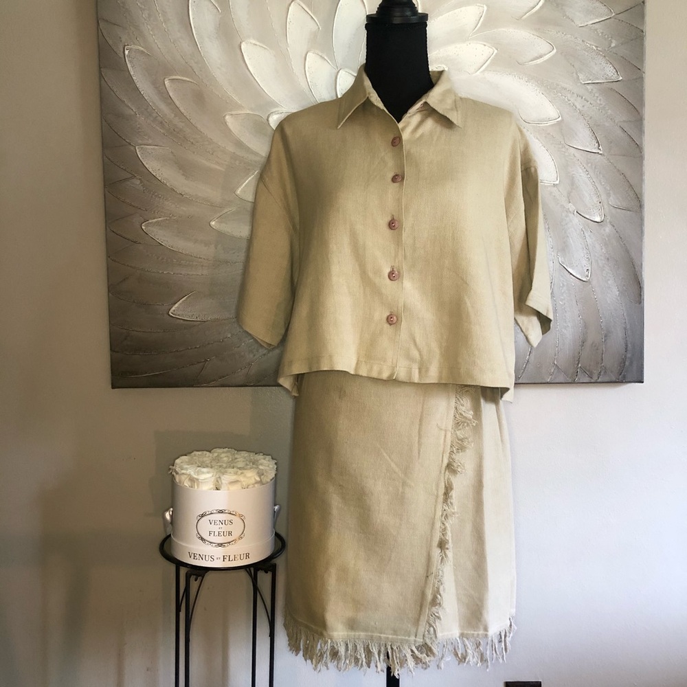 Linen Skirt Suit by Spell Bound